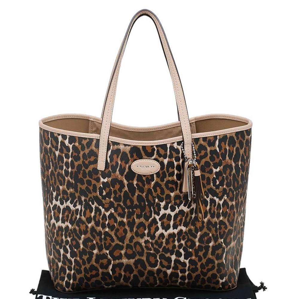 NWT Coach Leopard Print City Tote Bag